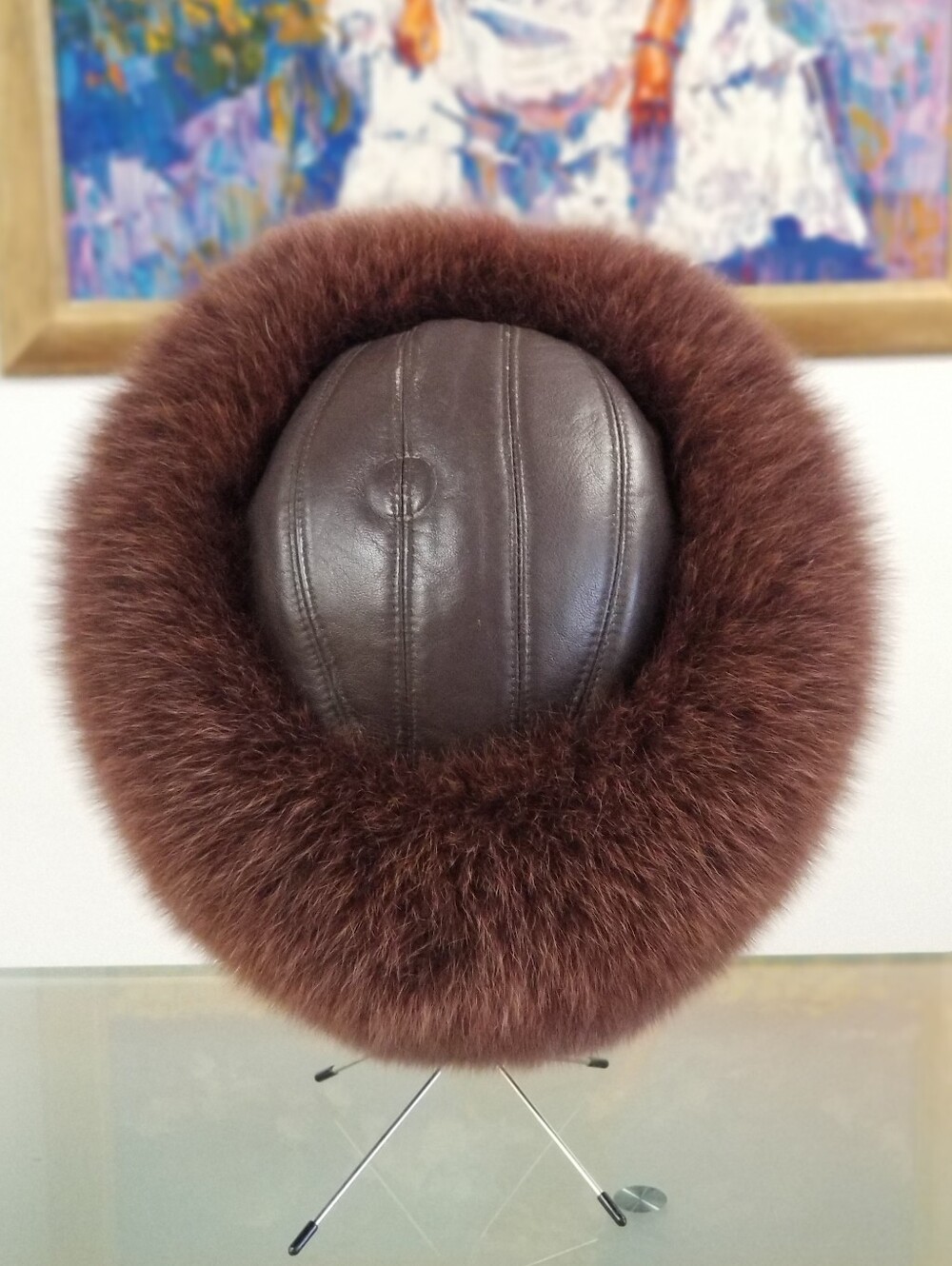 Brown Fox & Leather Hat - Picture 7 of 10